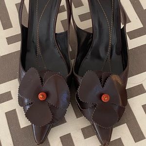 KATE SPADE Brown Sling Backs with Petal Size 8.5 ✨EUC✨